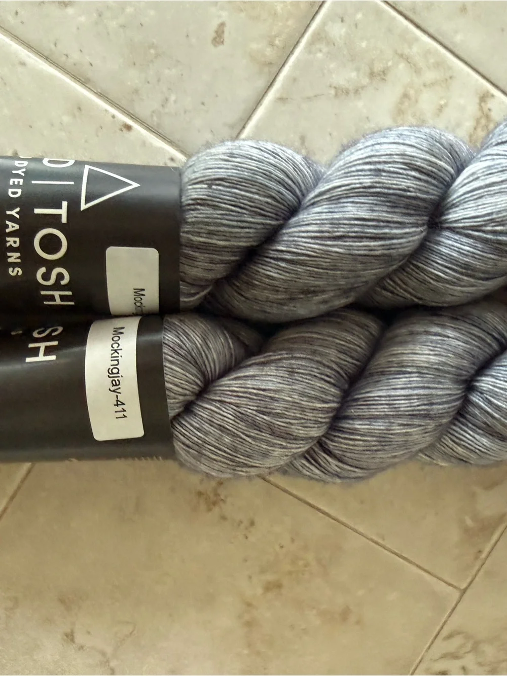 Light Gray 'Mockingjay-411' Hand-Dyed Yarn